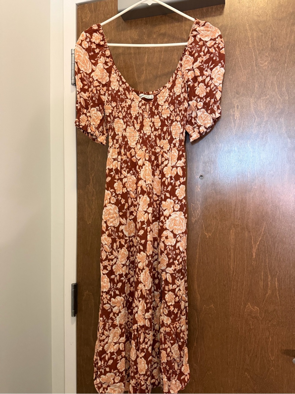 Abercrombie & Fitch Rust Brown Floral Maxi Dress